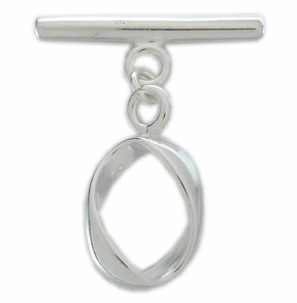 Sterling Silver toggle with oval twist loop