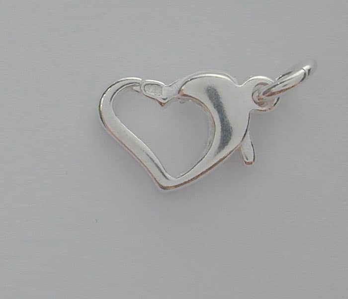 Sterling silver fancy heart clasp