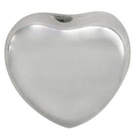 Sterling Silver flat heart shape bead