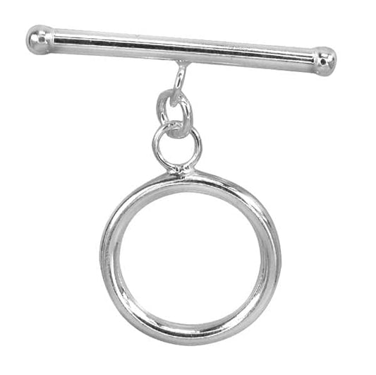 Sterling Silver, hollow, round shape toggle.