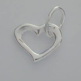 Sterling silver heart with open jump ring