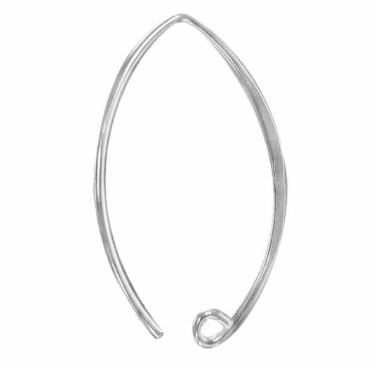 Sterling Silver V shape flattened Ear Wire