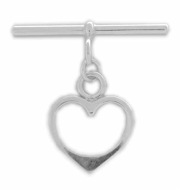 Sterling Silver heart shape toggle