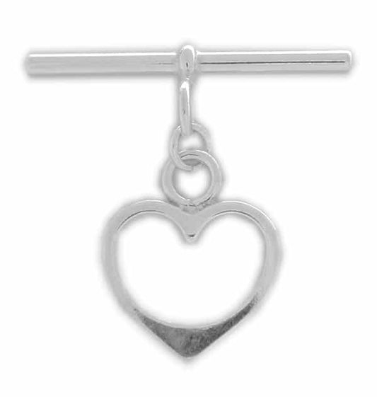 Sterling Silver heart shape toggle