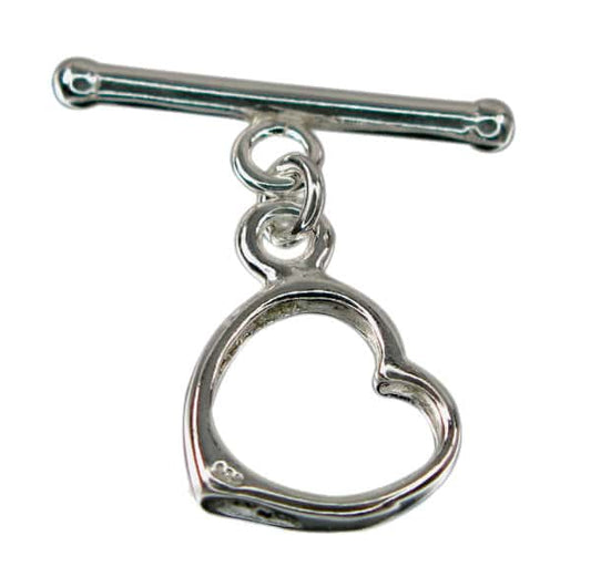 Sterling Silver heart shape toggle