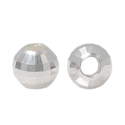 Sterling silver 8mm diamond cut ball bead