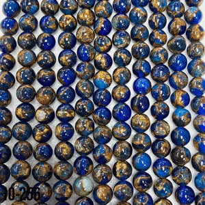 Dark Blue Suspended Copper Natural Stone Beads