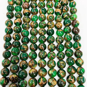 Green Suspended Copper Natural Stone Beads