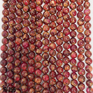 Red Suspended Copper Natural Stone Beads