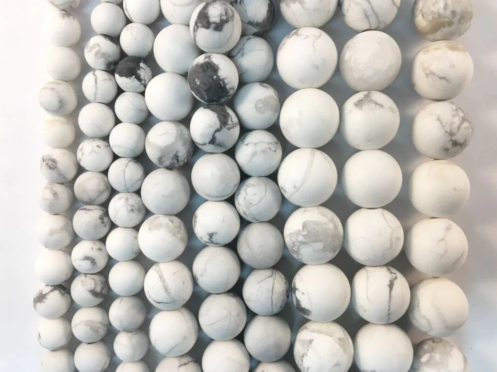 Matte White Howlite Natural Stone Beads