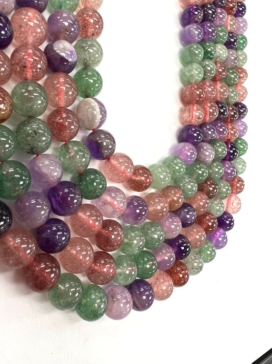 Strawberry Quartz Amethyst Natural Stone Beads