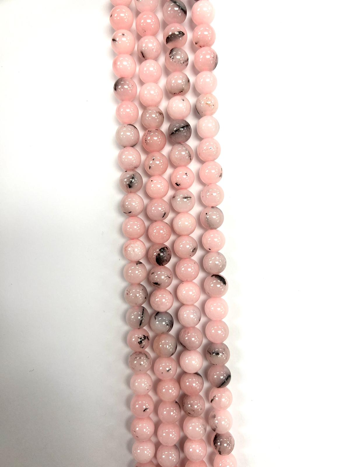 Pink Dendrite Opal 8mm Natural Stone Beads