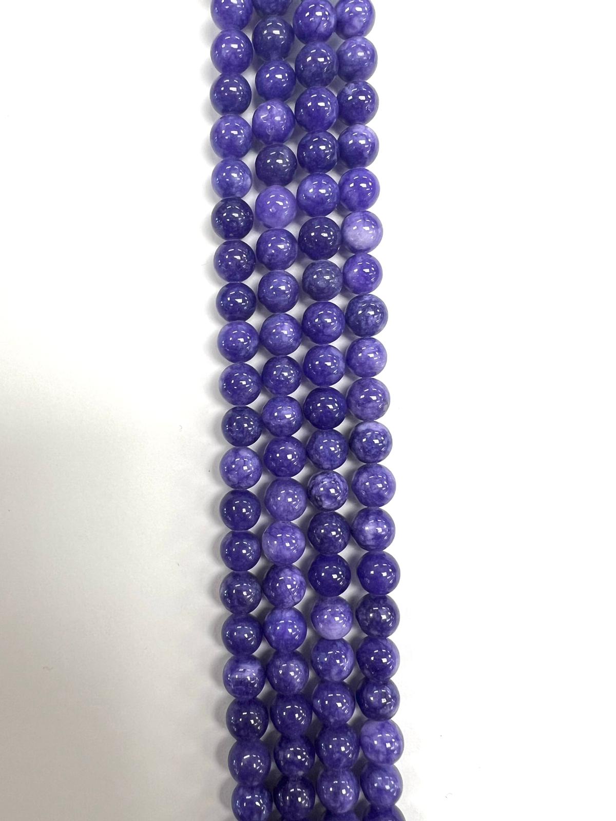 Violet Jade 8mm Natural Stone Beads