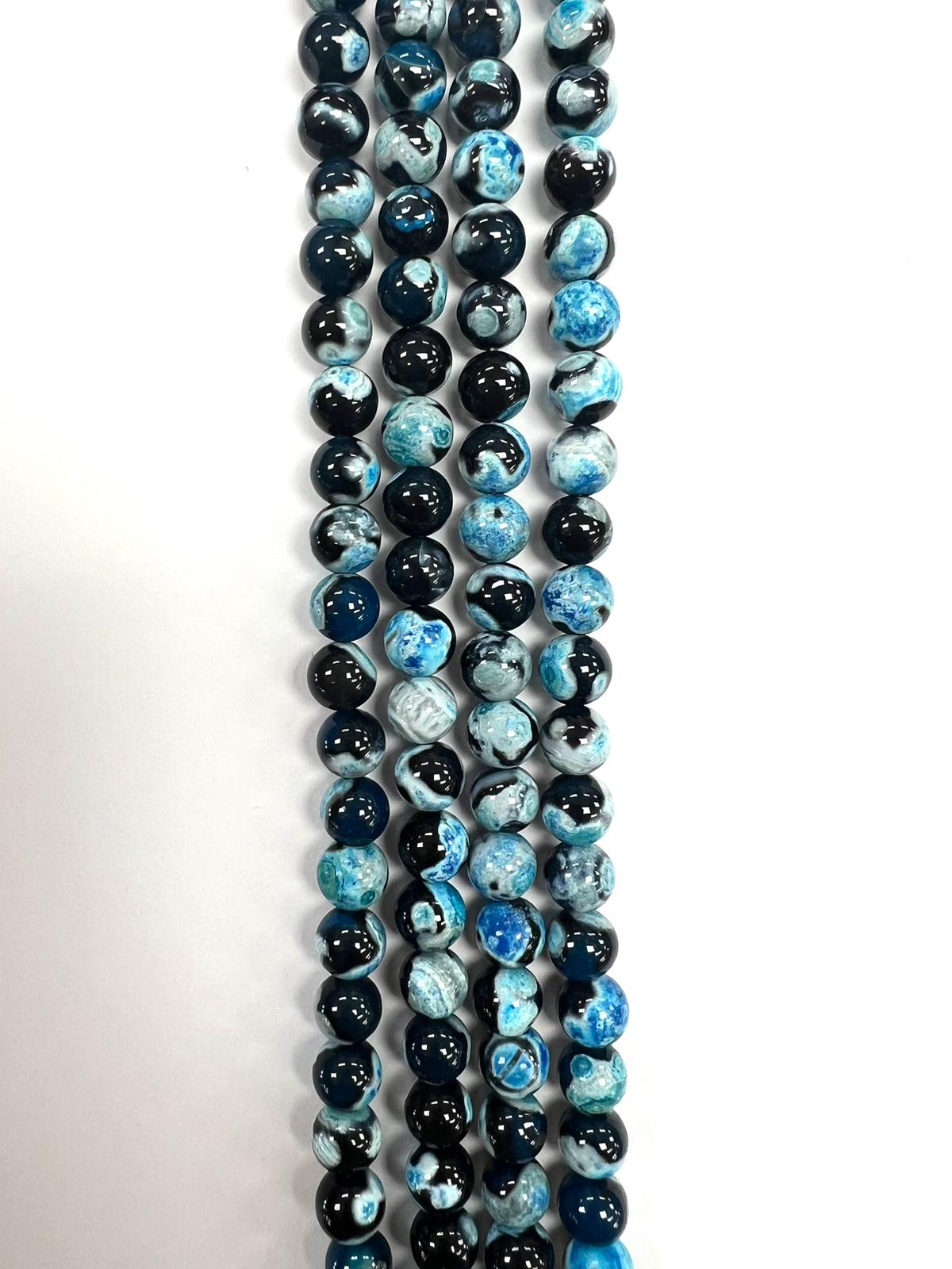 Blue Fire Agate 8mm Natural Stone Beads