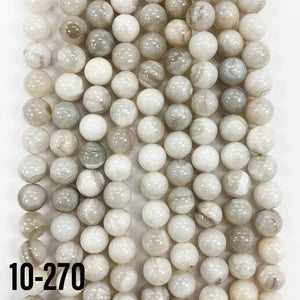 White Banded Agate Natural Stone Beads