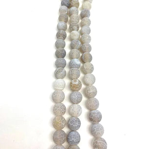 White Efflorescene Agate 8mm Natural stone Beads