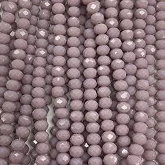 Mauve Facetted Rondell Glass Beads