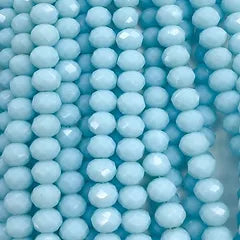 Sky Blue Facetted Rondell Glass Beads