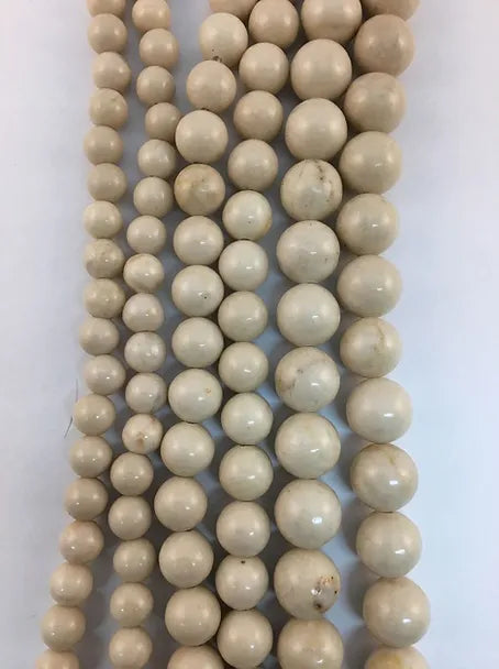 White Petrified Wood Natural Stone Beads