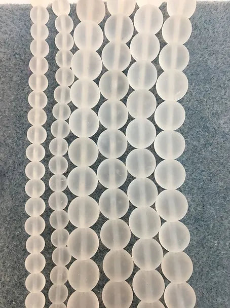 Matte Clear Quartz Natural Stone Beads