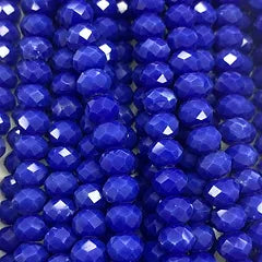 Dark Blue Facetted Rondell Glass Beads