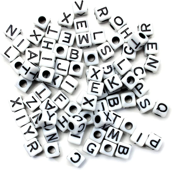 Square Alphabet beads Bulk Pack 1200pcs