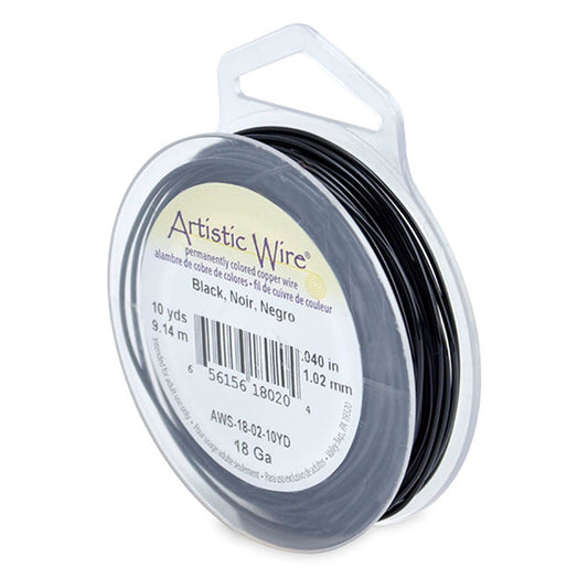 Artistic Wire Tarnish Resistant Colored Copper Craft Wire, Black, Retail Spool