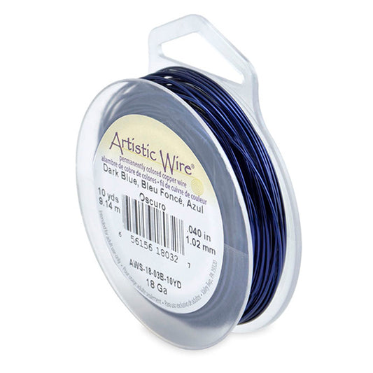 Artistic Wire Tarnish Resistant Colored Copper Craft Wire, Dark Blue, Retail Spool