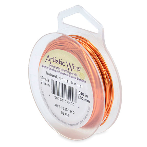 Artistic Wire Tarnish Resistant Colored Copper Craft Wire, Natural, Retail Spool