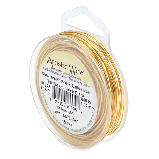 Artistic Wire Tarnish Resistant Brass Craft Wire, Retail Spool