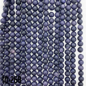 Matte Blue Goldstone Natural Stone Beads