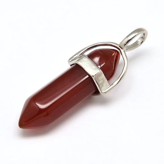 Natural Stone Bullet Pendants Carnelian