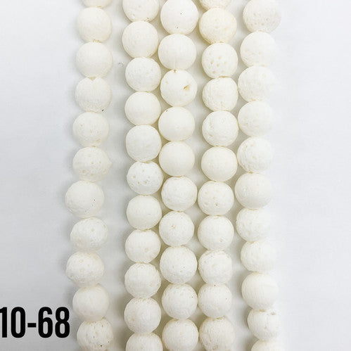 White Dyed Lava Natural Stone beads