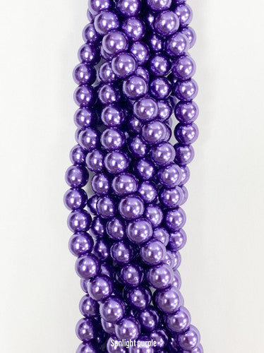 Dark Purple Colour Glass Pearl Beads 8mm