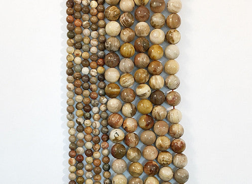 Multi Petrified Wood Natural Stone Beads