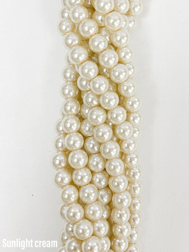 Cream Colour Glass Pearl Beads 8mm