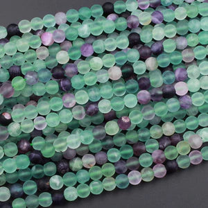 Matte Fluorite Natural Stone Beads