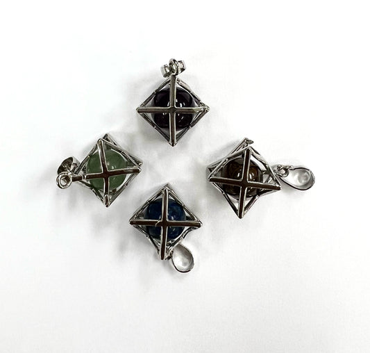 Natural Stone Cage Pendants