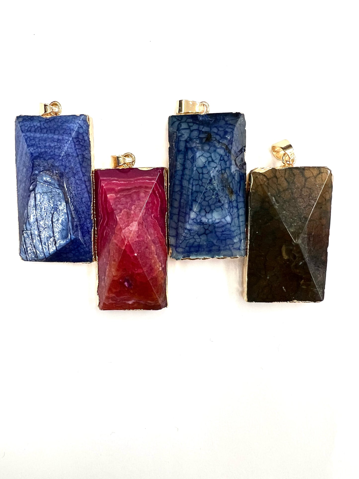 Natural stone Flat Back Pendants