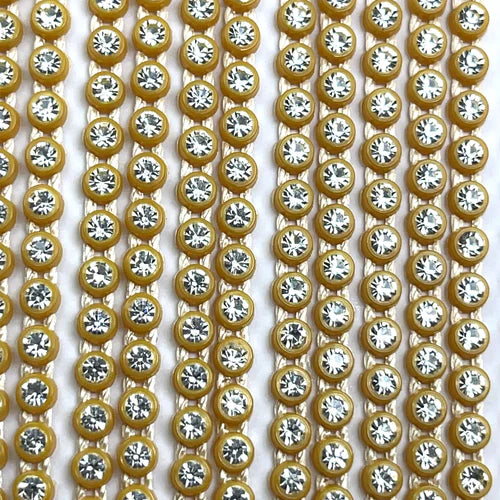 Rhinestone Banding Crystal in Gold Casing