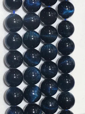 Dark Blue Tigers Eye (Dyed) Natural Stone Beads