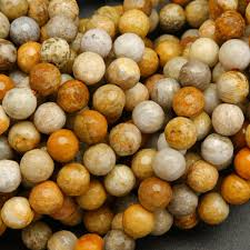 Fossilized Coral Jasper Natural stone Beads 8mm