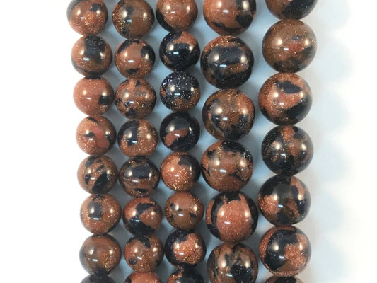 Mixed Goldstone, Brown/Blue Natural Stone Beads