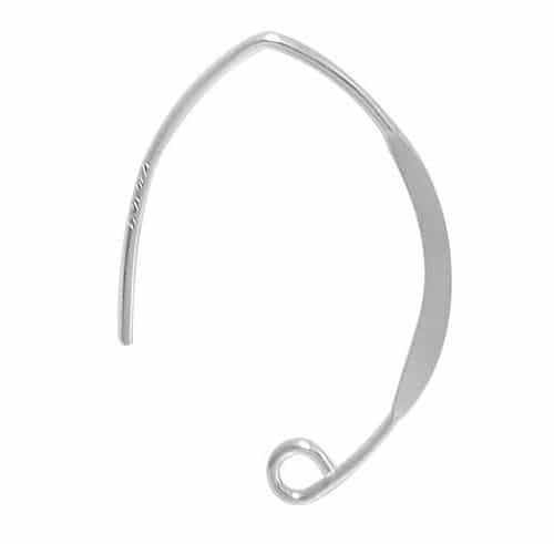 Sterling Silver V shape flattened Ear Wire