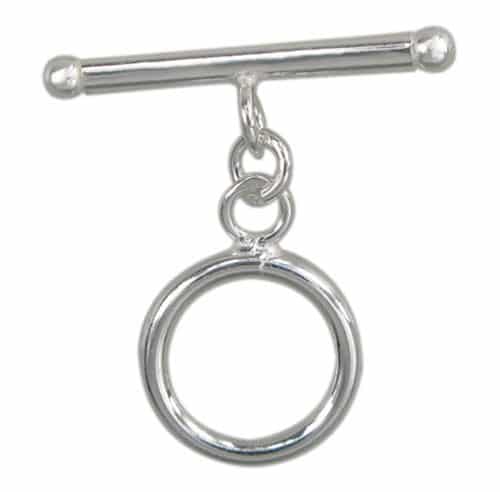 Sterling Silver, hollow, smooth round shape toggle