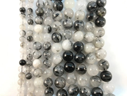 Tourmalinated Quartz Natural Stone Beads